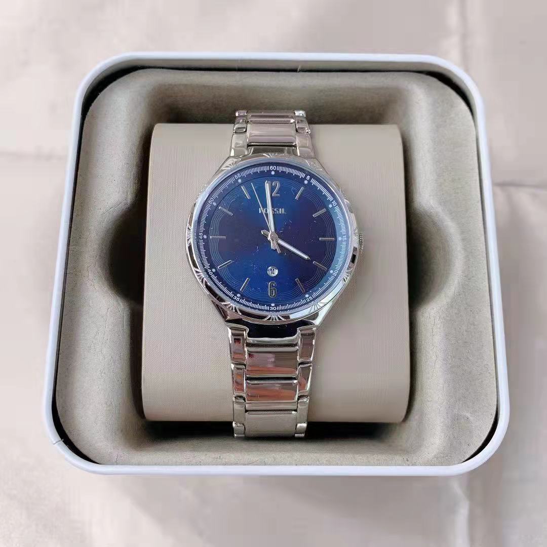 Fossil BQ3741 Ladies Blue Dial Silver Stainless Steel Watch Fossil BQ3741 Ladies Blue Dial Silver Stainless Steel Watch
